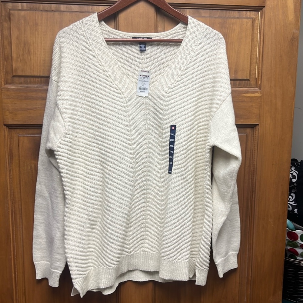 Lot of 2 women’s sweaters Eddie Bauer chaps nwt xxl